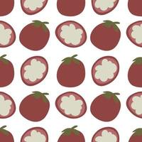 Modern Abstract Minimalist Fruit Mangosteen Seamless Pattern Background vector