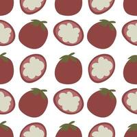 Modern Abstract Minimalist Fruit Mangosteen Seamless Pattern Background vector