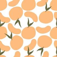 Modern Abstract Minimalist Fruit Mandarin Orange Seamless Pattern Background vector