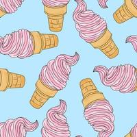 Ice cream seamless pattern background vector