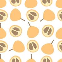 Modern Abstract Minimalist Fruit Loquat Seamless Pattern Background vector