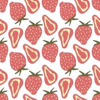 Modern Abstract Minimalist Fruit Strawberry Seamless Pattern Background vector