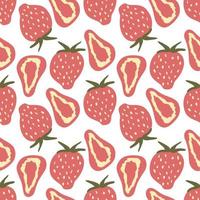 Modern Abstract Minimalist Fruit Strawberry Seamless Pattern Background vector