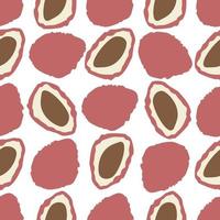 Modern Abstract Minimalist Fruit Lychee Seamless Pattern Background vector