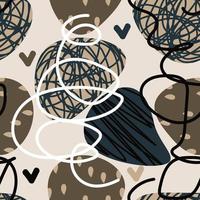 abstract shapes modern trendy seamless hand drawn pattern vector