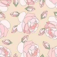 Peony Flower, Floral Seamless Pattern Background vector