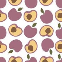 Modern Abstract Minimalist Fruit Plum Seamless Pattern Background vector