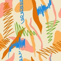 abstract shapes modern trendy seamless hand drawn pattern vector