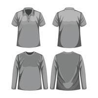 conjunto de diferentes tipos de camisa en el mismo color vector