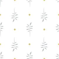 geometric seamless pattern floral with leaves in pastel colors on a white background vector