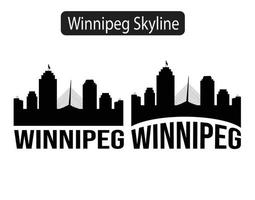 Ilustración de vector de silueta de horizonte de la ciudad de winnipeg