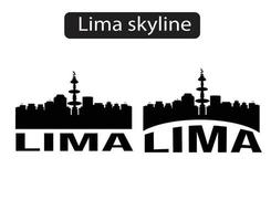 lima, ciudad, contorno, silueta, vector, ilustración vector