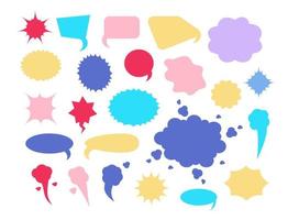 Comic speech bubbles set vector. cartoon comic explosions on a white background. Colorful empty speech balloons. Massages and talk signs for apps, web. vector
