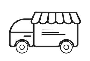 Online delivery icon vector. Sale, customize and buy sign for website. Retail, fast shipping, order icon. Truck illustration vector