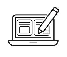 blog, vector de icono de blogs. escritor universal, icono de copia de escritura para usar en la interfaz de usuario web y móvil. símbolo del sitio web