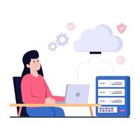 Flat design illustration of web hosting vector