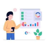 Flat design illustration of data presentation vector