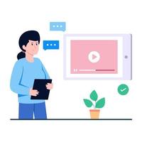 An illustration design of video tutorial vector