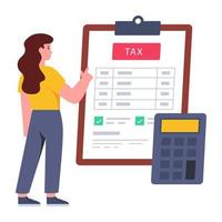 An editable design illustration of tax calculation vector