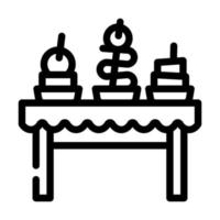 snacks buffet line icon vector illustration