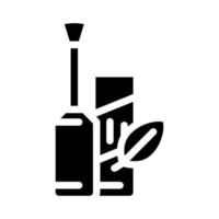 rimel cosméticos orgánicos glifo icono vector ilustración