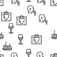 Vineyard Production Alcohol Drink Vector Seamless Pattern