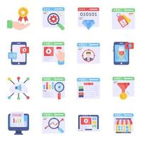 WebPack of Ad and Marketing Flat Icons vector