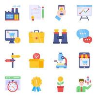 Pack of Finance and Startup Flat Icons vector