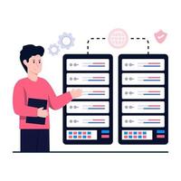 Flat design illustration of web hosting vector