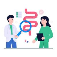 Modern design illustration of colon examination vector