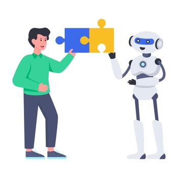 icono de diseño editable del robot de resolución de problemas vector