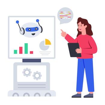 Machine learning icon, editable vector