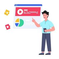An illustration design of web video vector