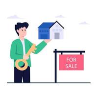 Home for sale icon in flat design vector