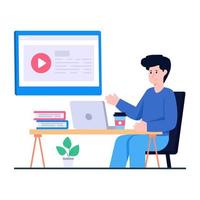 An illustration design of video tutorial vector