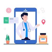 Unique design illustration , mobile healthcare app vector