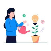 Unique design illustration of idea growth vector