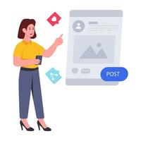 Unique design illustration of share post vector