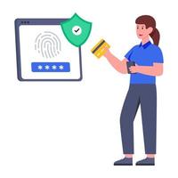 Unique design illustration of secure card payment vector