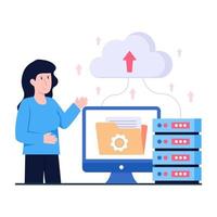 Flat design illustration of web hosting vector