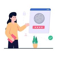 A colored design illustration of biometric access website vector