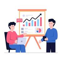 Flat design illustration of data presentation vector