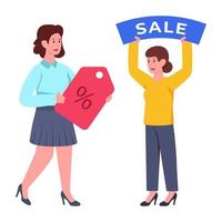 Flat design illustration of shopping discount vector