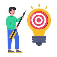 Flat design icon of target idea vector