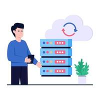 Flat design illustration of web hosting vector