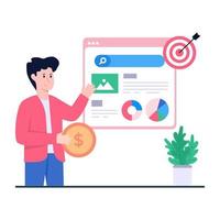 Conceptual illustration of data analyst, flat design vector