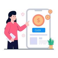 Pay per click illustration available in colored design vector