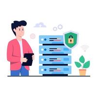 Unique design illustration of server security vector