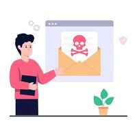 Modern design illustration of email hacking vector