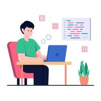 Software developer illustration in colored design vector